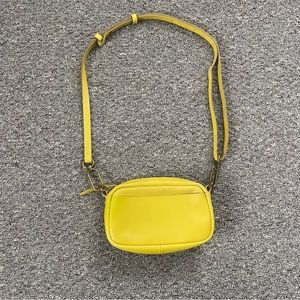 Madewell Leather Carabiner Mini Crossbody Bag in Yellow